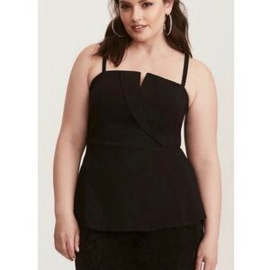 Torrid Black peplum blouse  Top size 2 NWT